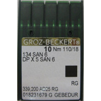 Игла Groz-Beckert 134 SAN 6 GEBEDUR улучшеная для джинса 10 шт/уп
