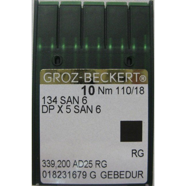 Игла Groz-Beckert 134 SAN 6 GEBEDUR улучшеная для джинса 10 шт/уп