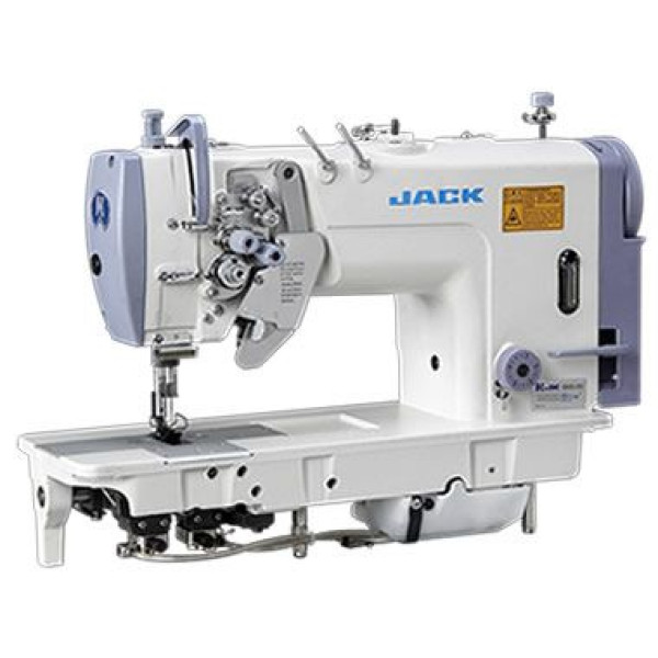 Jack JK-58750B-003  Двухигольная промышленная швейная машина с отключением игл и увеличенными челноками