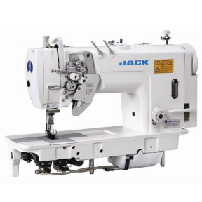 Jack JK-58450С-003 Двухигольная промышленная швейная машина челночного стежка с функцией отключения игл