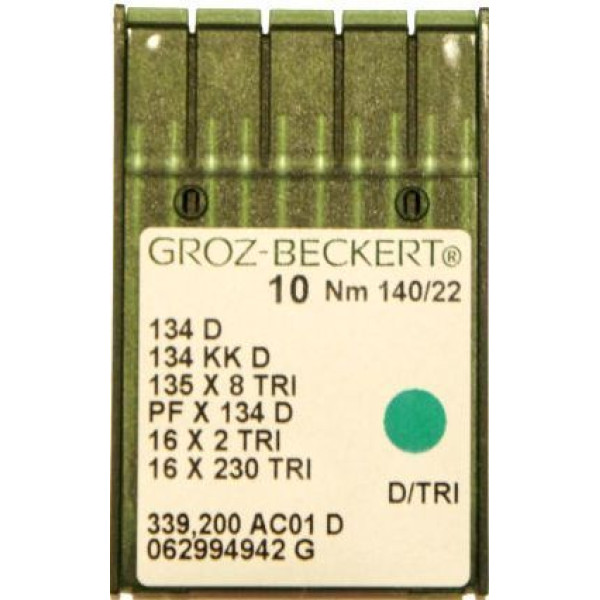 Игла Groz-Beckert 134 D, 134 KKD, 135x8 TRI с толстой колбой для толстой кожи 10 шт/уп