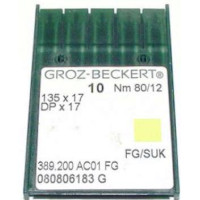 Игла Groz-Beckert 135x17, DPx17 FG средне закругленная для тяжелых машин 10 шт/уп