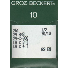 Игла Groz-Beckert 251, 29 BNS, 29-C-300 для подшивочной машины 10 шт/уп.