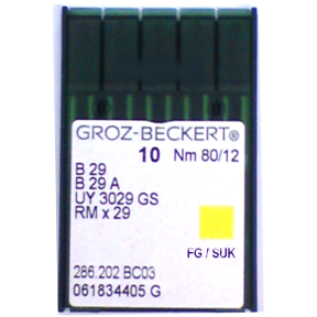 Игла Groz-Beckert B29, B29A, UY3029GHS FG оверлочная трикотажная 10 шт/уп