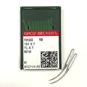 Игла Groz-Beckert 151x7,151x5, 60M, 60MSD оверлочная изогнутая 10 шт/уп