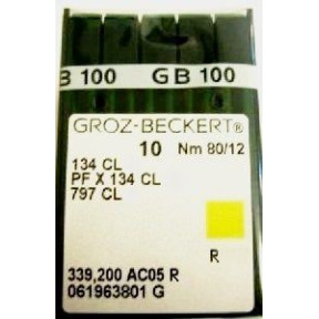 Игла Groz-Beckert 134CL, 797CL, PFx134CL толстая колба с желобком для нити 10 шт/уп