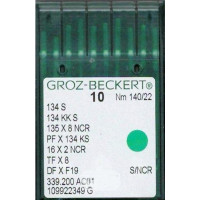 Игла Groz-Beckert 134S, 135x8NCR, PFx134KS с толстой колбой для мягкой кожи 10 шт/уп