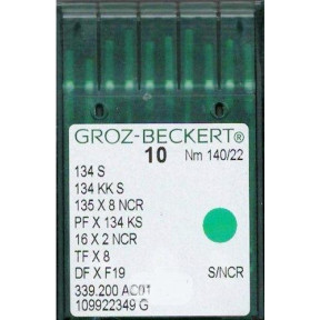 Игла Groz-Beckert 134S, 135x8NCR, PFx134KS с толстой колбой для мягкой кожи 10 шт/уп