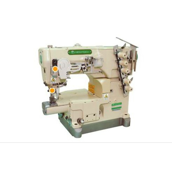  Ming Jang MJ6000S-356 Плоскошовная пятиниточная машина с маленькой цилиндрической платформой