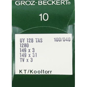 Игла Groz-Beckert UY128TAS, 1280, 149x3 KT №140 тефлоновая для распошивалки 10 шт/уп