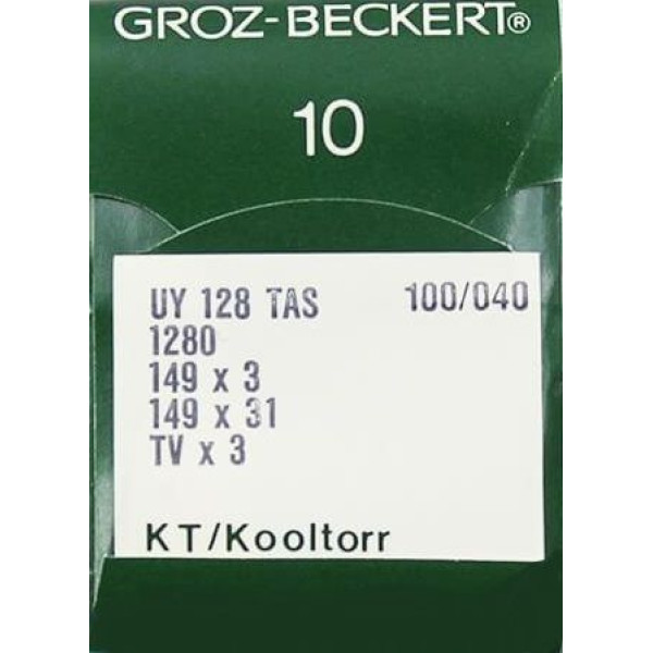 Игла Groz-Beckert UY128TAS, 1280, 149x3 KT №140 тефлоновая для распошивалки 10 шт/уп