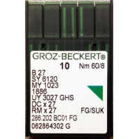 Игла Groz-Beckert B27, SY6120, MY1023 FG оверлочная трикотажная 10 шт/уп