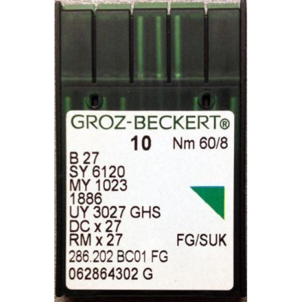 Игла Groz-Beckert B27, SY6120, MY1023 FG оверлочная трикотажная 10 шт/уп