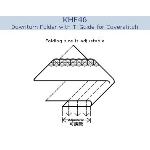 KHF46 Пристосування регульоване для підгину тканини вниз на розпошивальній машині