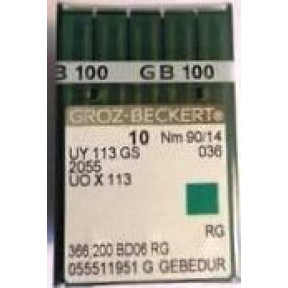 Игла Groz-Beckert UY113GS, 2055 GEBEDUR позолоченная распошивальная 10 шт/уп