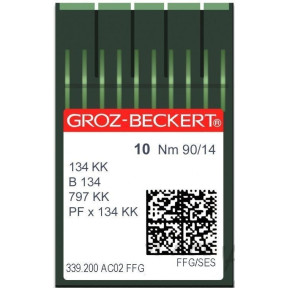 Игла Groz-Beckert 134 KK, B134, 797KK FFG трикотажная с толстой короткой колбой 10 шт/уп