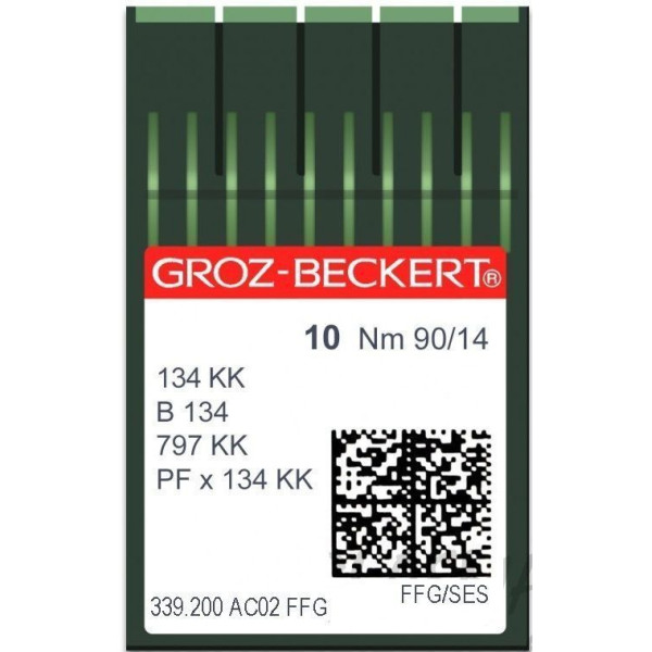 Игла Groz-Beckert 134 KK, B134, 797KK FFG трикотажная с толстой короткой колбой 10 шт/уп