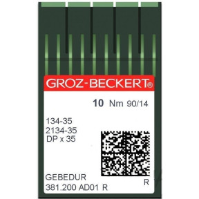 Игла Groz-Beckert 134-35, 2134-35 GEBEDUR позолоченная для колонковых машин 10 шт/уп