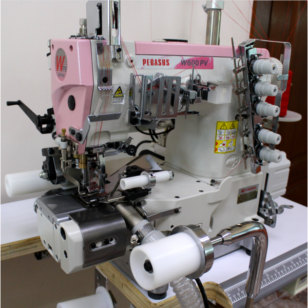 Pegasus W662PVH-33AX356CS/FT9A/RP9A/UT4M Плоскошовная машина с цилиндрической платформой для вшивания резинки трусов боксеров