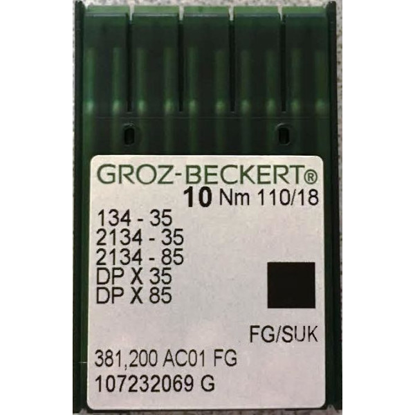 Игла Groz-Beckert 134-35, 2134-35, DPx35 FG №100 для колонковых машин 10 шт/уп