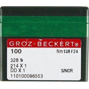 Игла Groz-Beckert 328S, 428S, 214x2NCR №180 для кожи на мокасинную машину 10 шт/уп