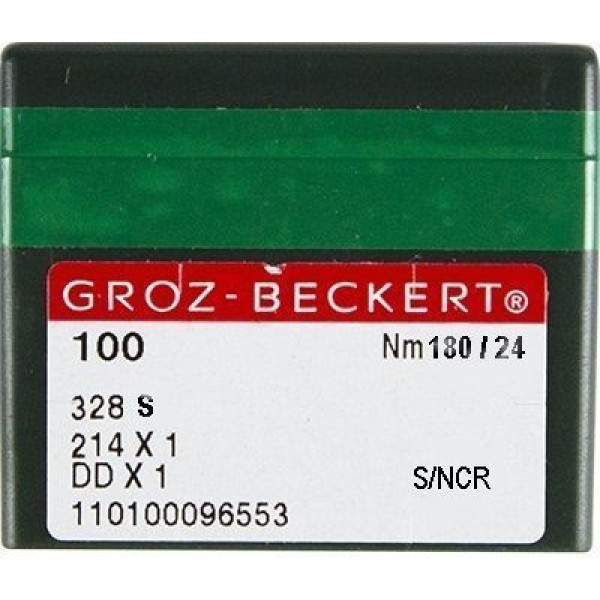 Игла Groz-Beckert 328S, 428S, 214x2NCR №180 для кожи на мокасинную машину 10 шт/уп
