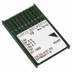 Игла Groz-Beckert 134, DPx5, 135x5 RS (SPI) с толстой колбой в упаковке 10 шт