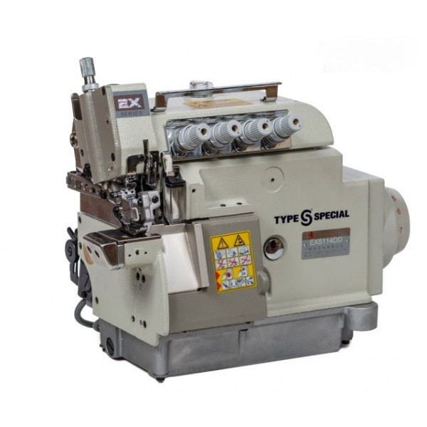 Type Special S-L/EX5114DD Четырехниточная двухигольная краеобметочная машина с цилиндрической платформой