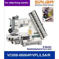 Siruba VС008-06064P/VPL/LSA/R,  Шестиигольная лампасная машина цепного стежка с цилиндрической платформой