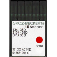 Игла Groz-Beckert 134-35D, 2134-35D, DPx35D для кожи 10 шт/уп