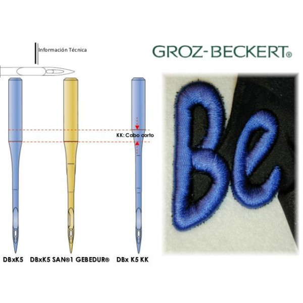 Игла Groz-Beckert DBxK5 SAN1 GEBEDUR вышивальная с позолотой 10 шт/уп