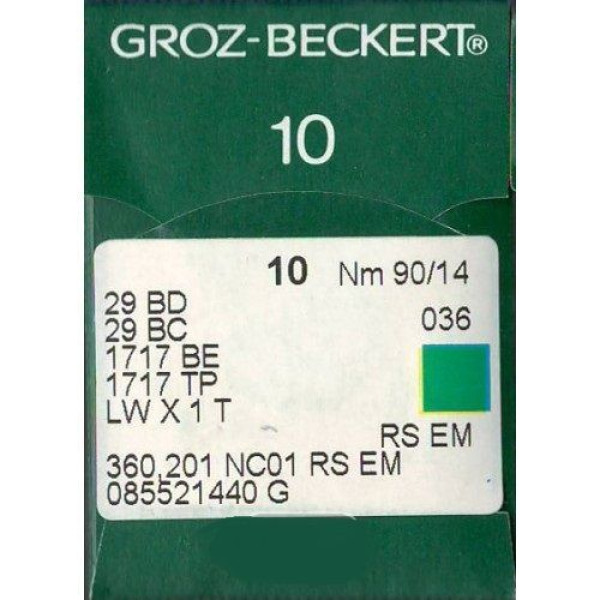 Игла Groz-Beckert 29BD, 29BC, 1717BE, LWx1T для подшивочной машины в упаковке 10 шт.