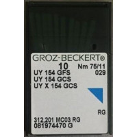 Игла Groz-Beckert UY154GFS, UY154GCS №70 оверлочная загнутая в упаковке 10 шт.