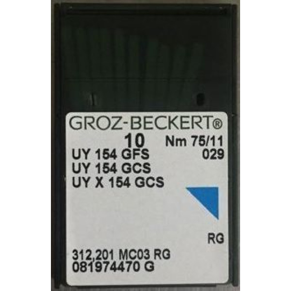 Игла Groz-Beckert UY154GFS, UY154GCS №70 оверлочная загнутая в упаковке 10 шт.
