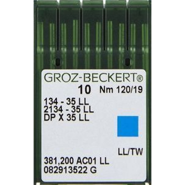 Игла Groz-Beckert 134-35LL, 2134-35LL для кожи на колонковые машины 10 шт/уп